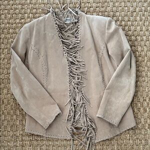 Chico's Taupe Fringe Blazer